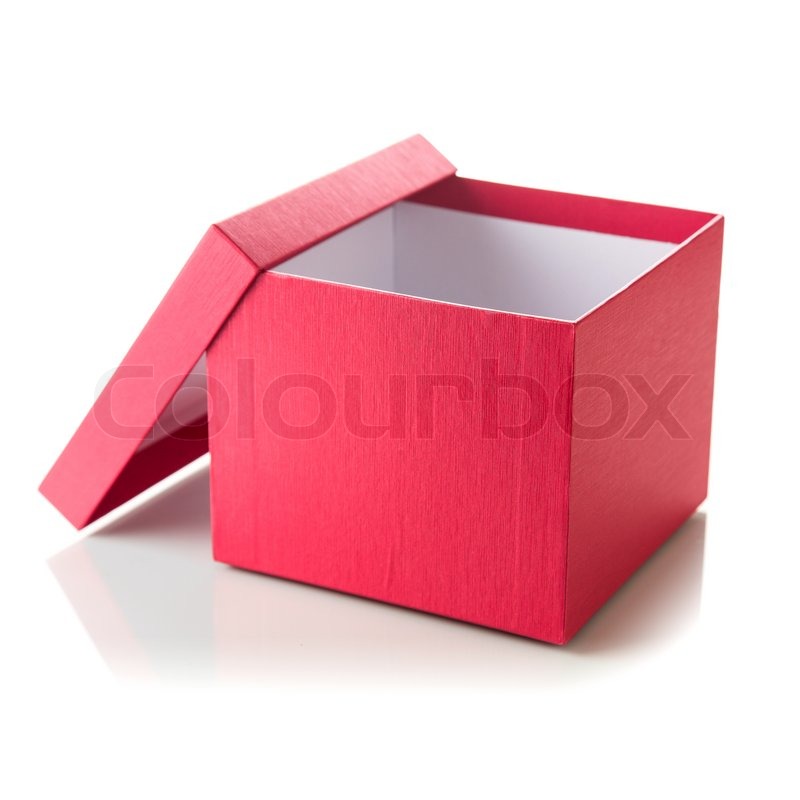 Open empty red box | Stock Photo | Colourbox