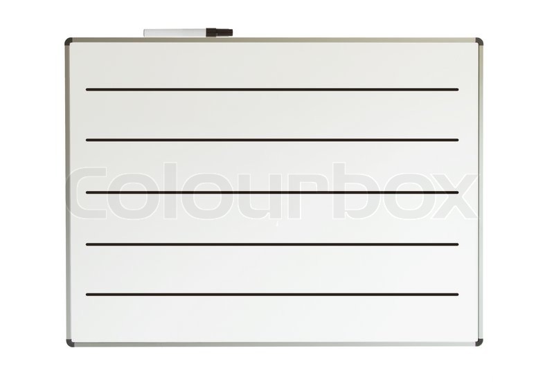 Whiteboard with lines drawn on it, Stock image Colourbox