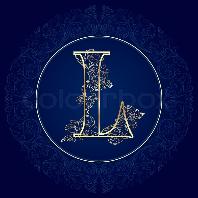 Vintage floral alphabet, letter L. | Stock vector | Colourbox