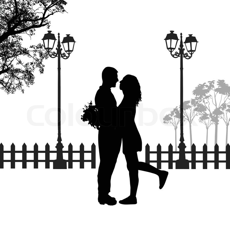 romantic couple silhouette