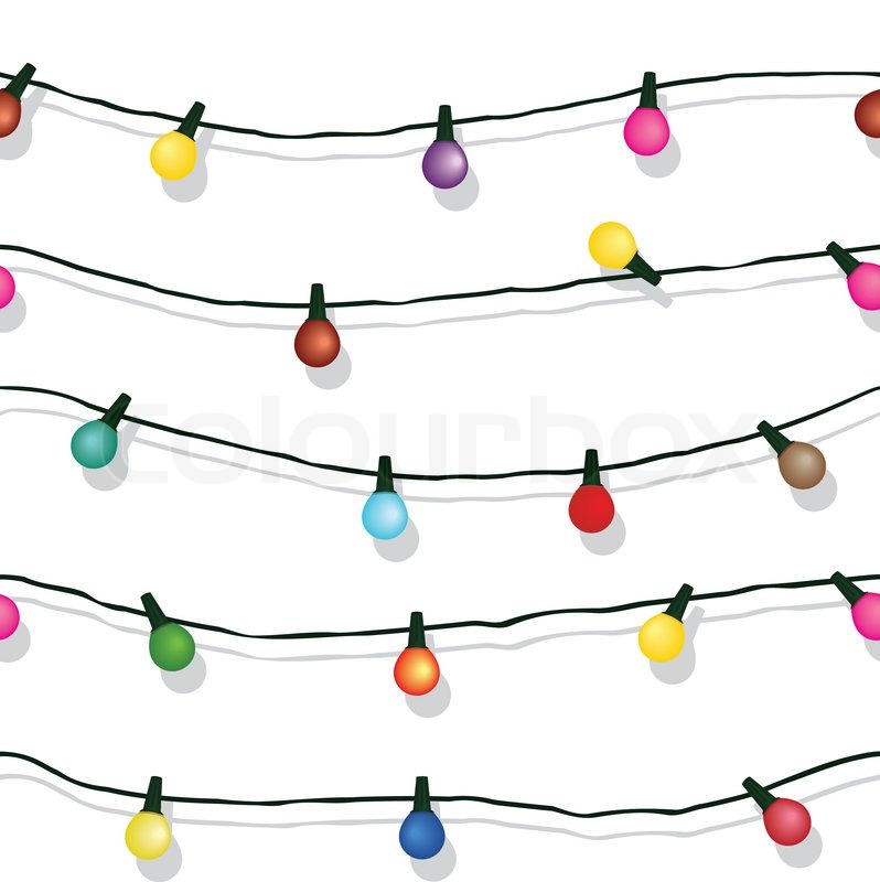 Download Seamless string of Christmas lights on ... | Stock vector ...