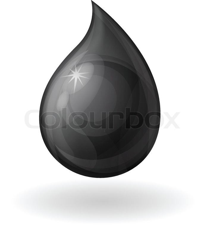 Isolated realistic black drop Stock Vector Colourbox