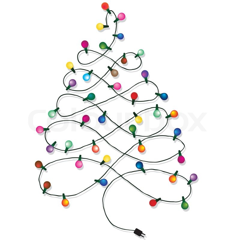 Christmas tree garland lights string | Stock Vector | Colourbox