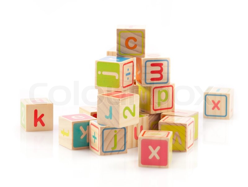 Alphabet Würfel mit Buchstaben Stock Bild Colourbox