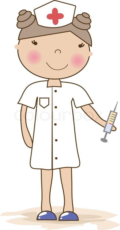 Krankenschwester Riesenschwanz Cartoon Doppelter