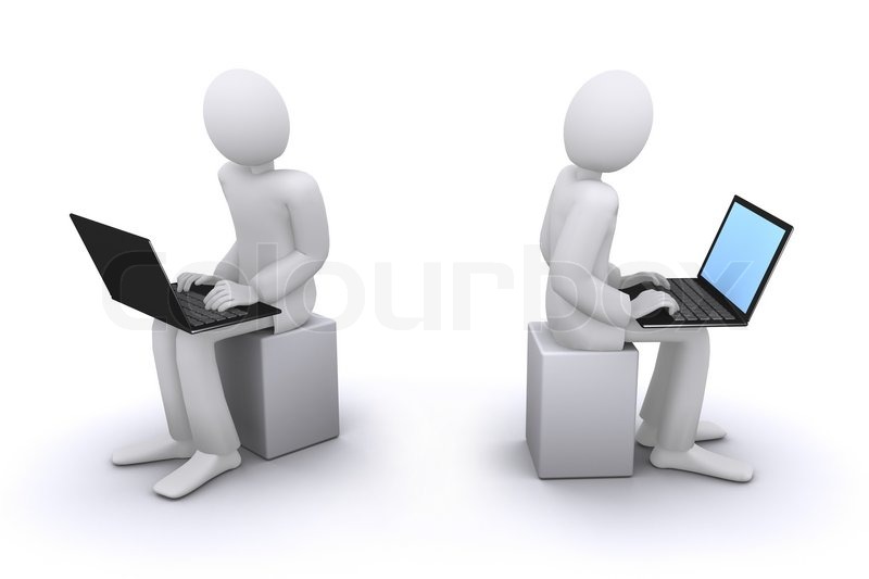 Mann, sitzen am Computer oder notebook | Stock Bild | Colourbox