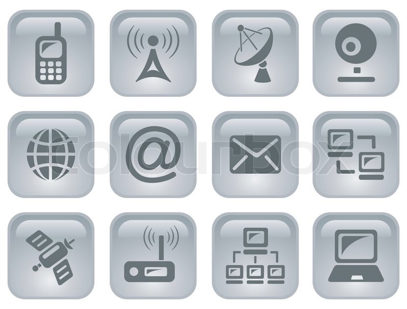 Communication button set | Stock vector | Colourbox