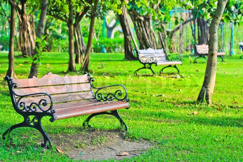 Lounge Chairs In The Summer Park HooDoo Wallpaper