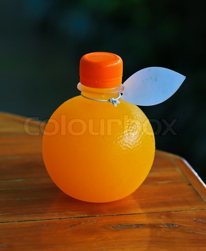 Plastic bottles Orange juice Stock image Colourbox