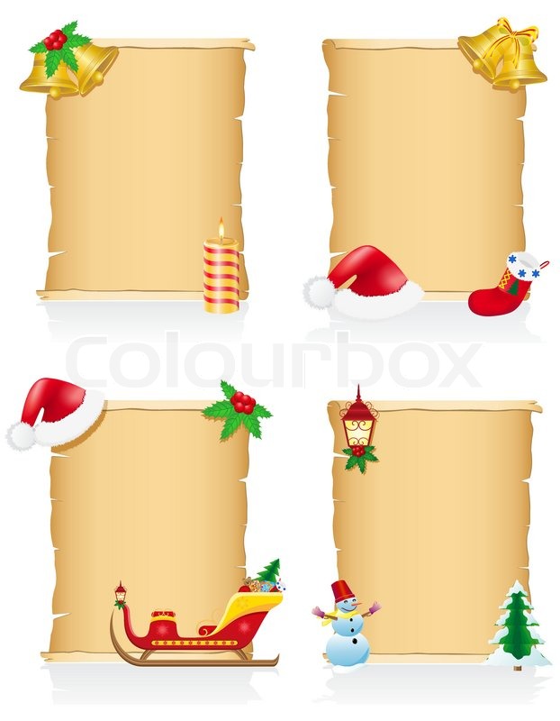Set vintage christmas blank scroll | Stock vector | Colourbox