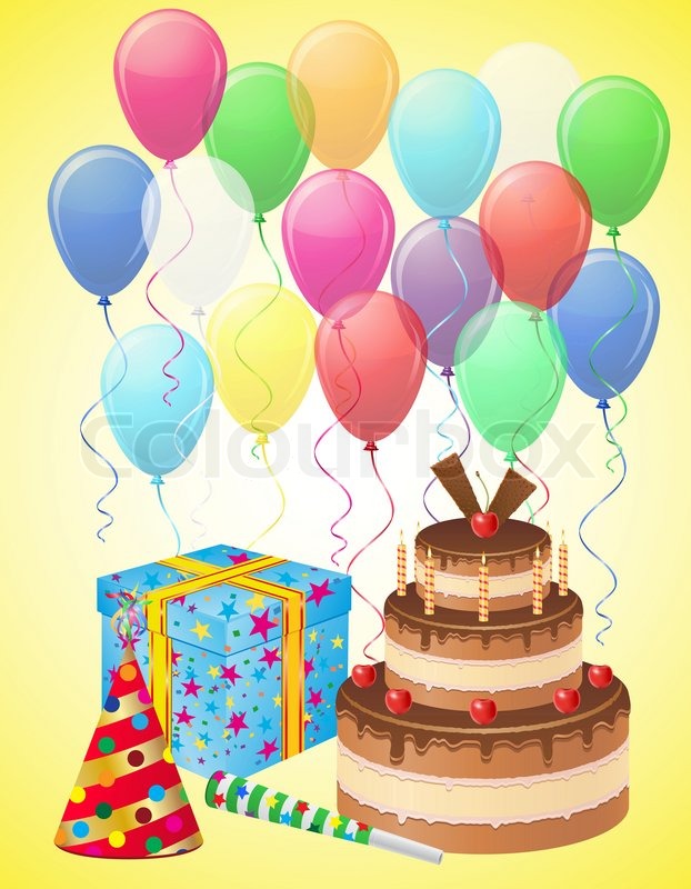 Sæt ikoner til fødselsdag illustration | Stock foto | Colourbox