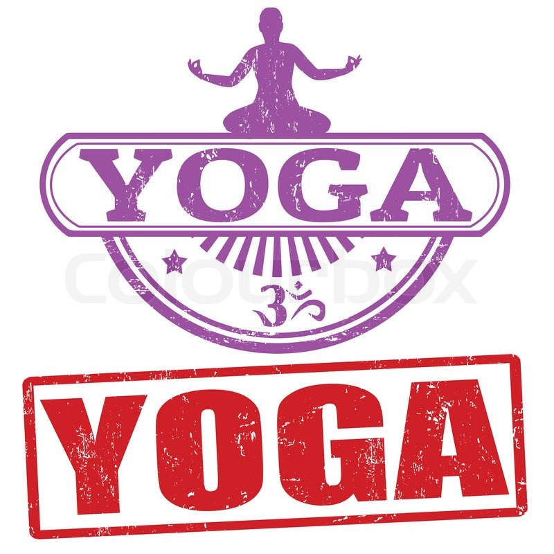 Yoga grunge rubber stamps on white, Stock vector Colourbox