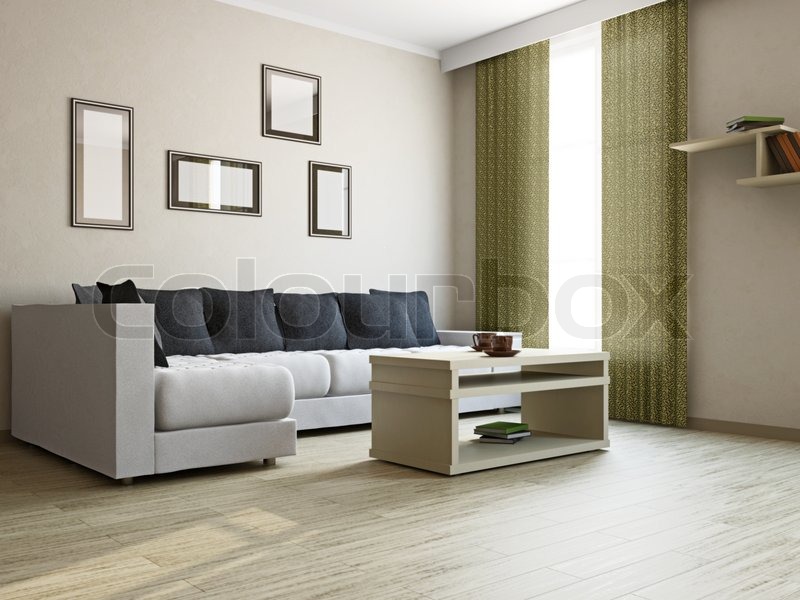 Big Sofa im Wohnzimmer | Stock Bild | Colourbox