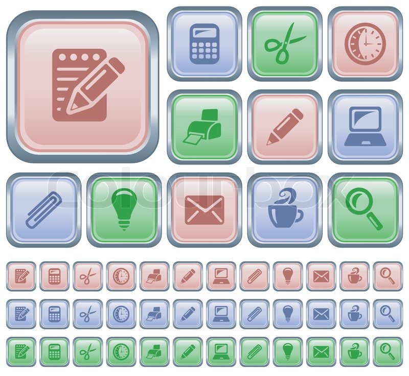 Office button set | Stock vector | Colourbox