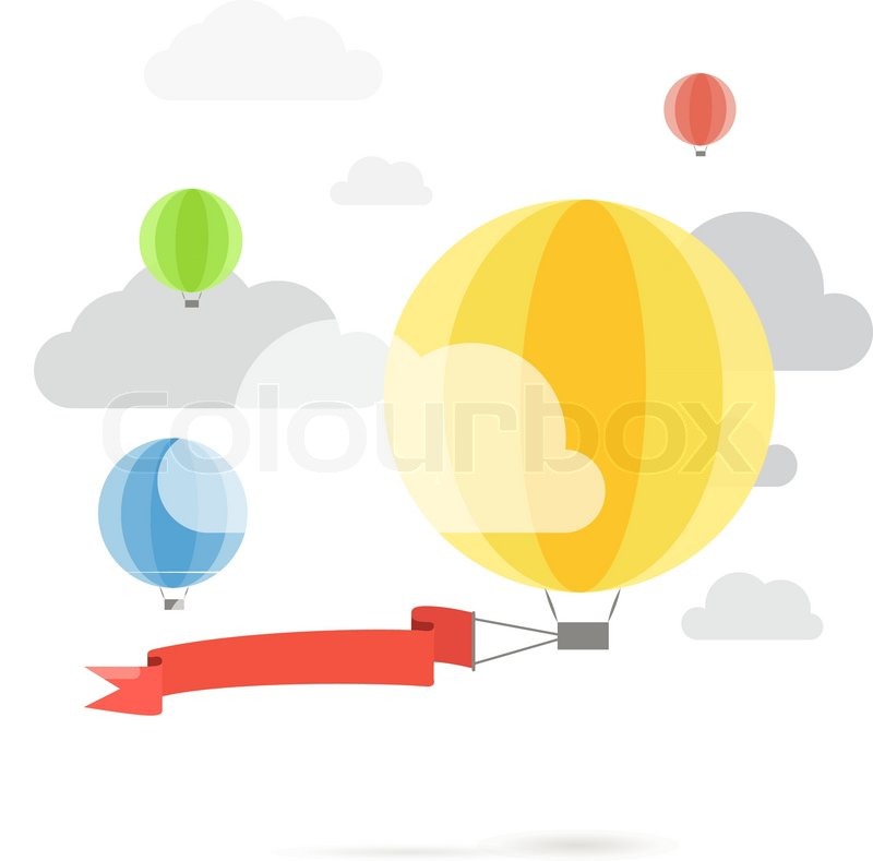 Flying Color Balloons Template For A Text