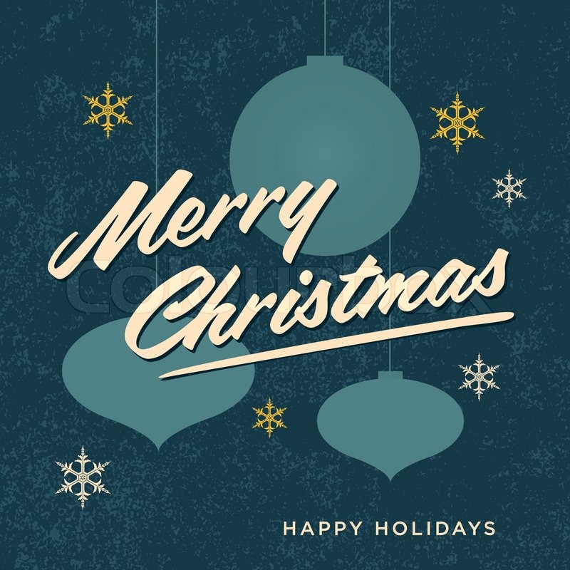 Merry christmas card retro vintage | Stock vector | Colourbox