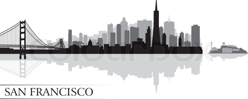 san francisco city skyline silhouette background vector
