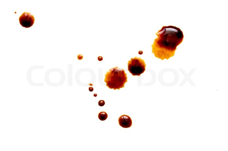 Coffee spots isolated on a white Stock image Colourbox