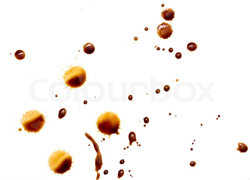 Coffee spots isolated on a white Stock image Colourbox