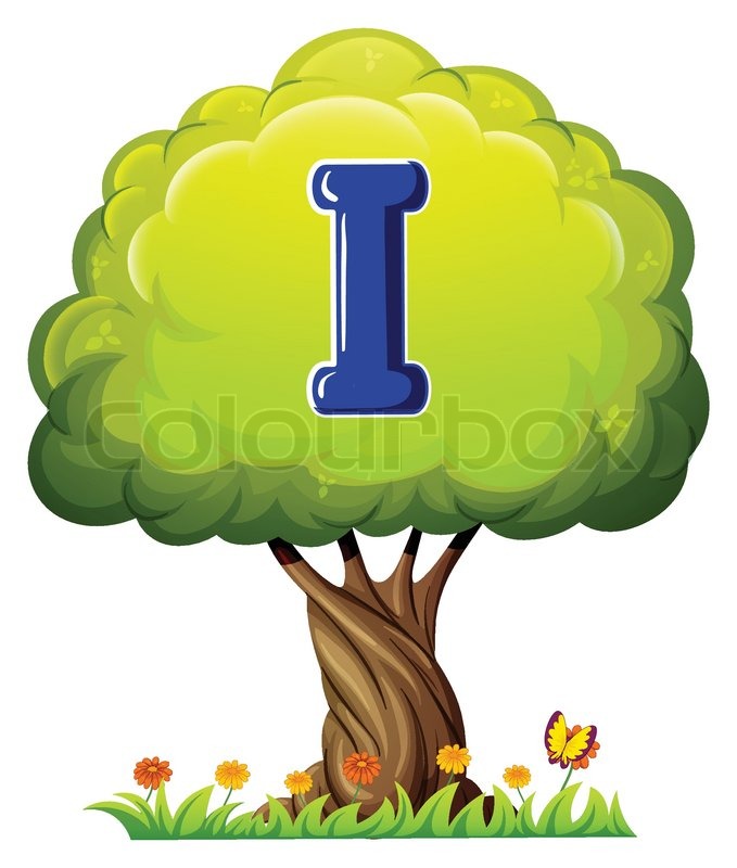 Illustration of a tree with a letter I Stock vector Colourbox