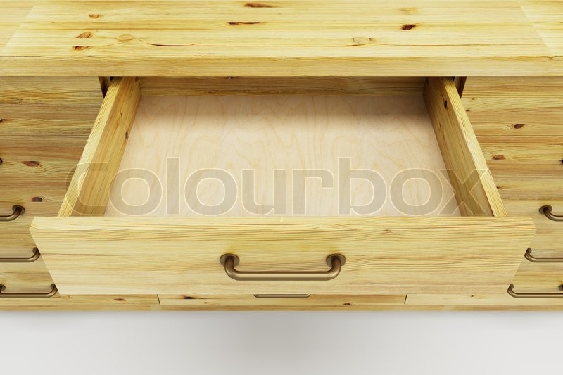 Schrank mit geöffneten Schublade | Stock Bild | Colourbox