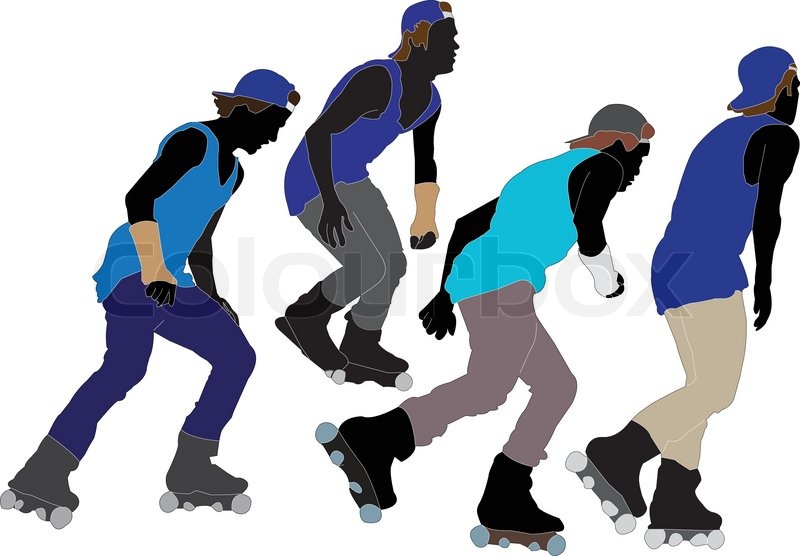 Roller skaters collection - vector | Stock vector | Colourbox