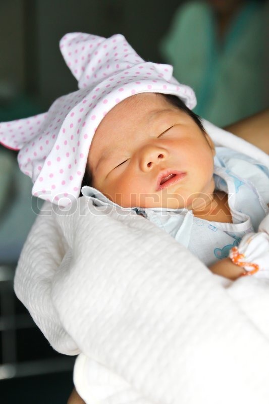 asian newborn baby girl