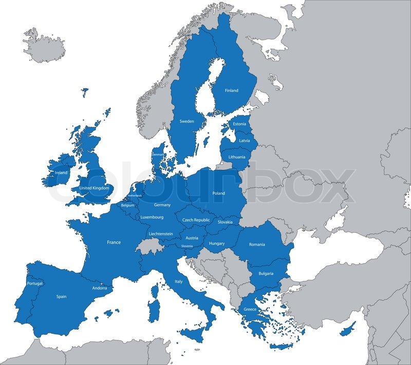 Europäische Union Karte | Stock-Vektor | Colourbox