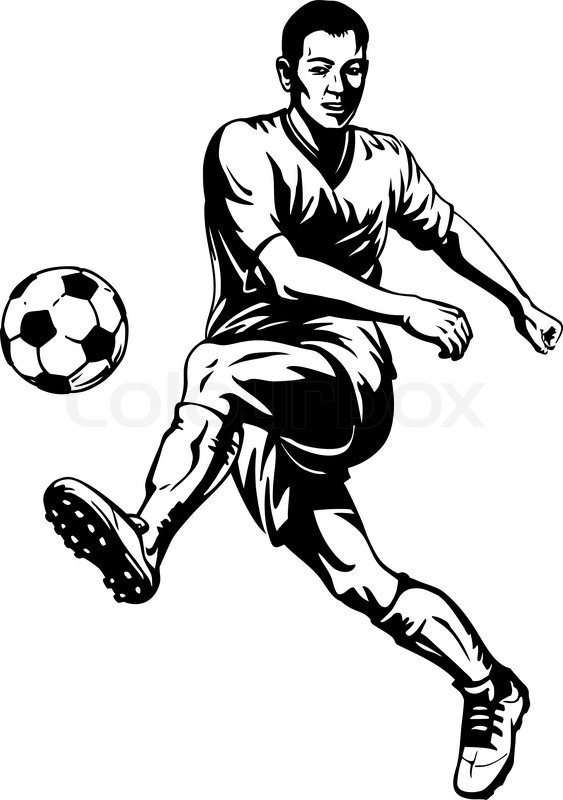 Soccer football player in motion. | Stock Vector | Colourbox