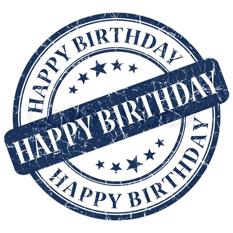 happy birthday blue stamp stock photo colourbox happy birthday blue
