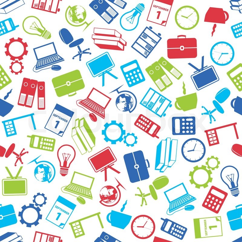Office seamless pattern Stock vector Colourbox