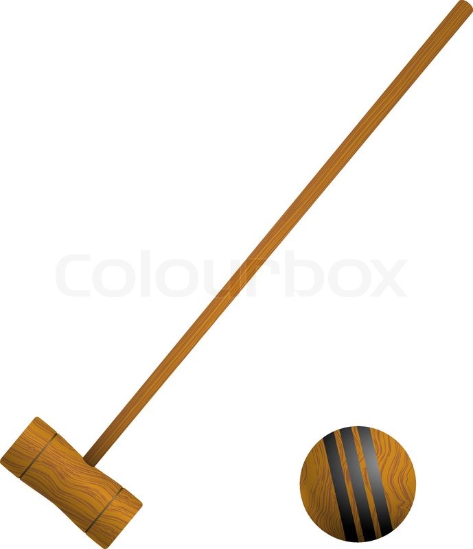 Mallet and ball croquet Stock vector Colourbox