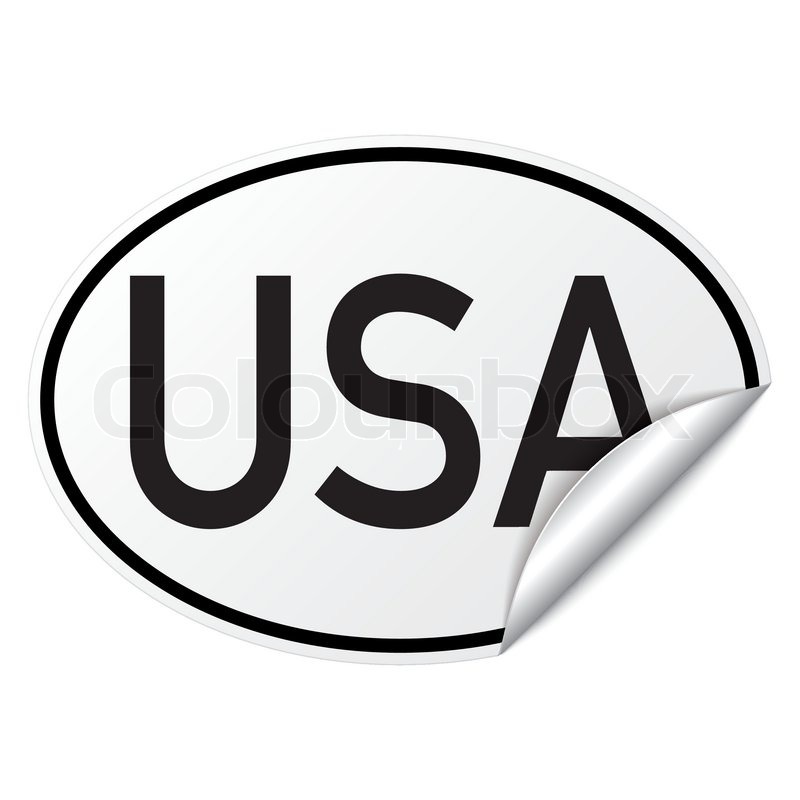 USA Flag Oval Bumper Sticker – Vinyl Decal For Car – United States America