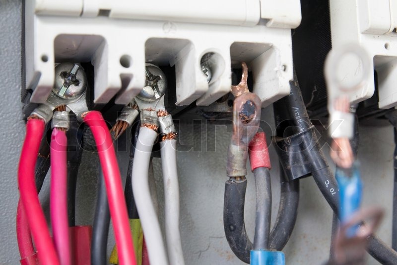 Old control panel wiring | Stock image | Colourbox