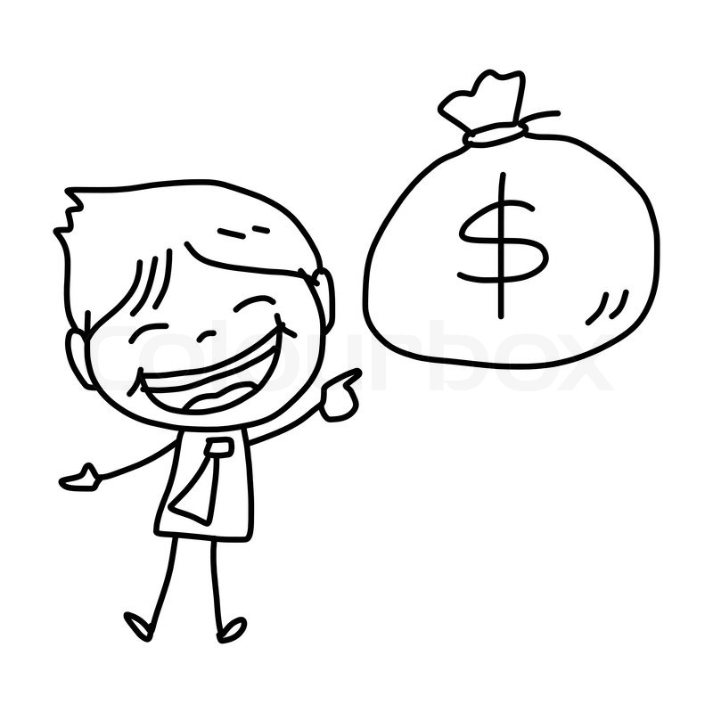 Hand Drawing Cartoon Character Business Person Stock Vector Colourbox