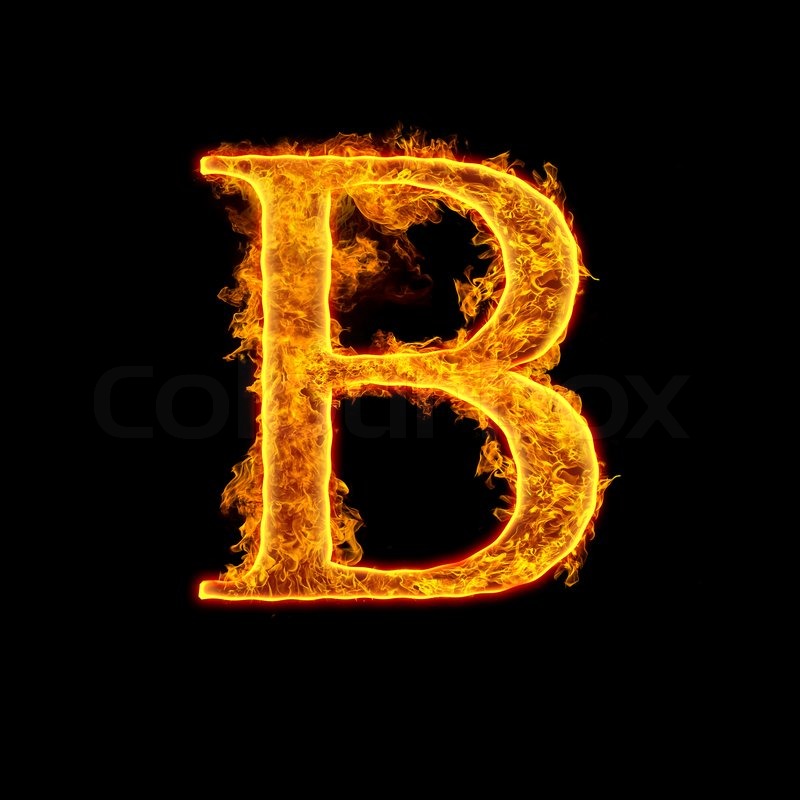 Fire alphabet letter B isolated on black background Fire alphabet letter B isolated on black background