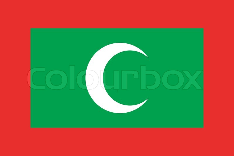Original und einfache Malediven Flagge StockVektor Colourbox