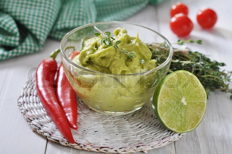 Sauce guacamole Stock Photo Colourbox