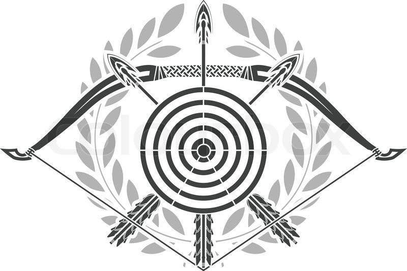 Glory of archery. stencil. vector ... | Stock vector | Colourbox