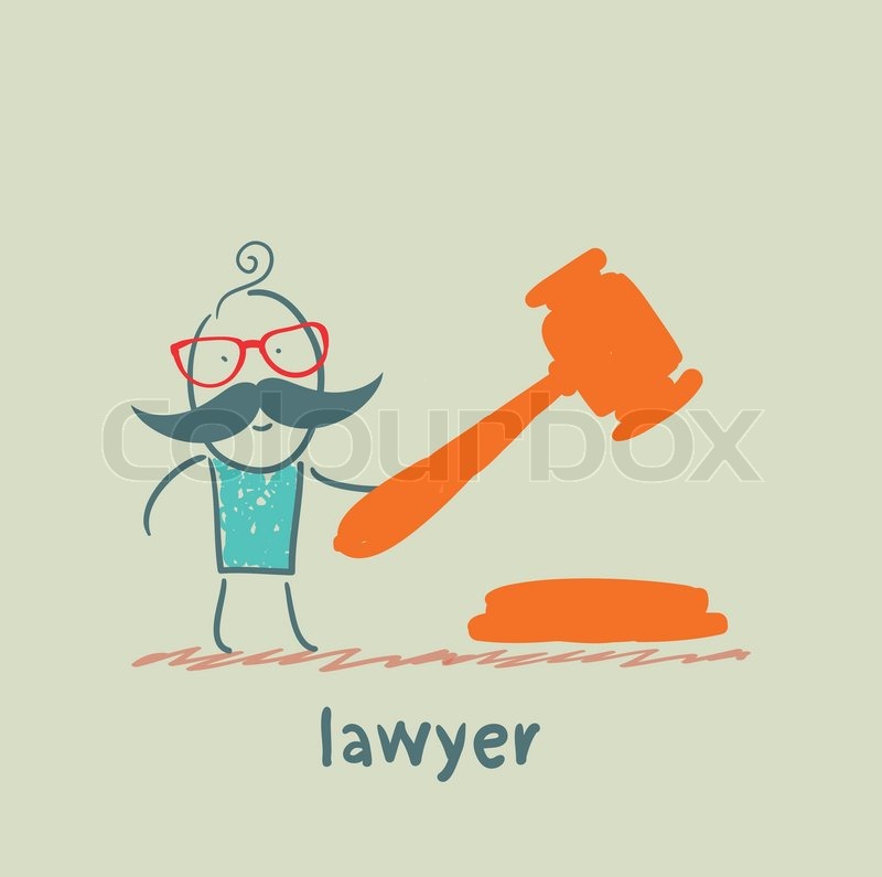 Lawyer knocking hammer Stock vektor Colourbox