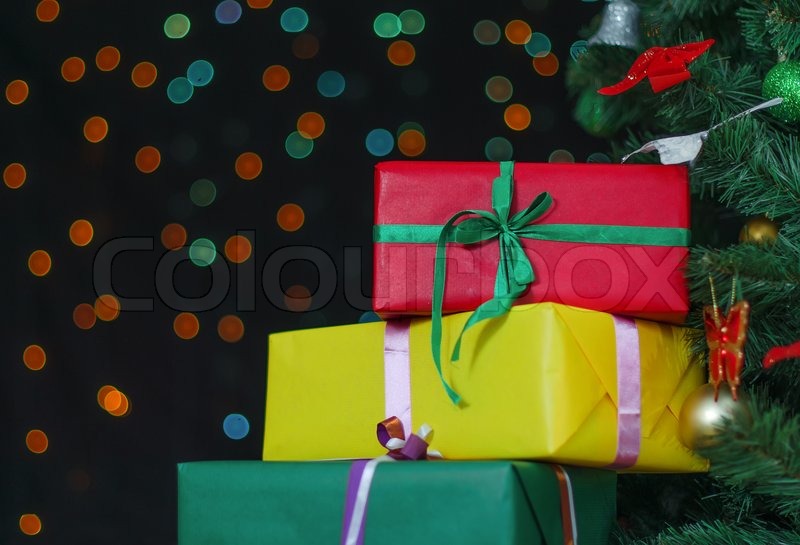 Few gifts under christmas tree | Stock image | Colourbox