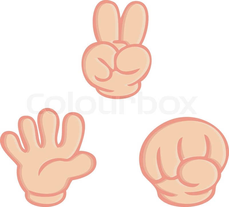 Hand Sign Of Rock Paper Scissors Game Stock Vector Colourbox 2454