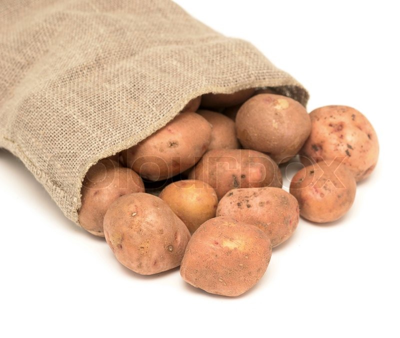 Potatoes and sack Stock image Colourbox
