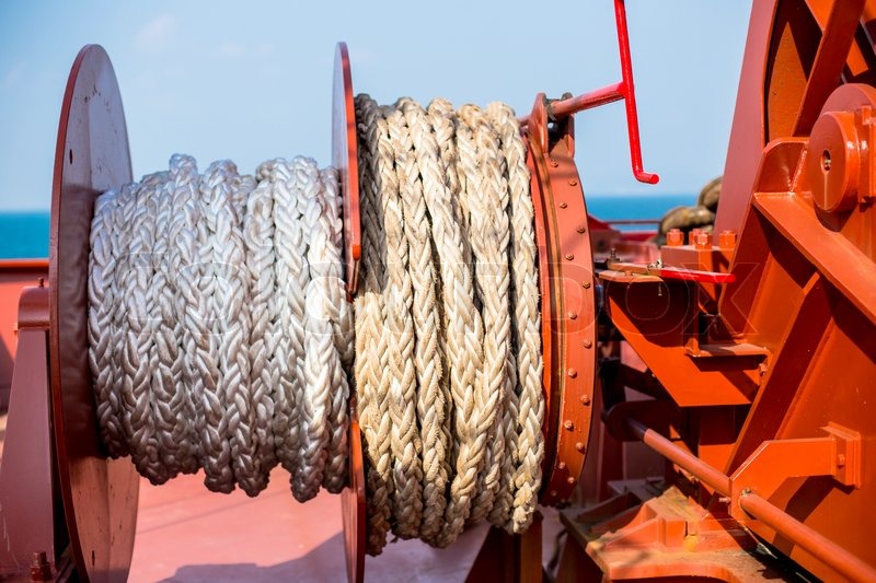 Nylon rope tied in the machine | Stock image | Colourbox