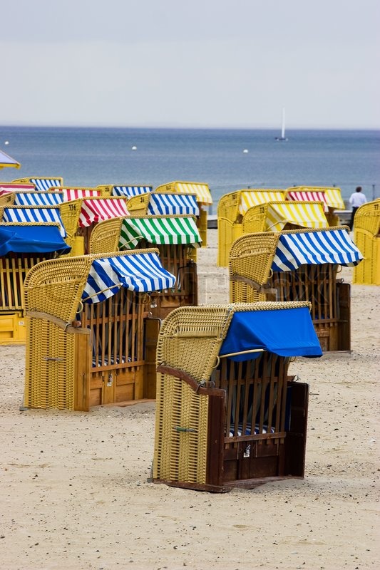 Beach chairs in Germany Stock image Colourbox
