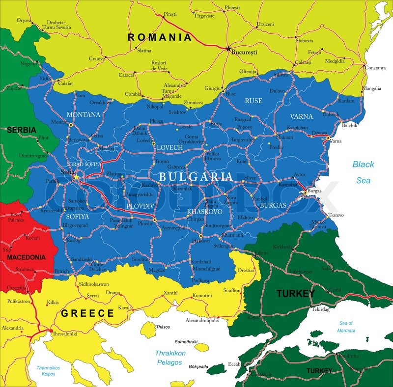 Bulgarien Karte | Stock-Vektor | Colourbox