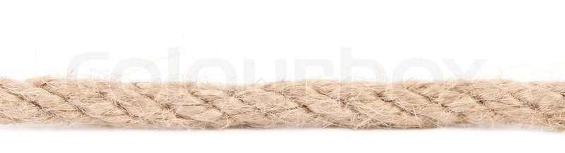Horizontalis Rope One horizontal rope. Isolated on a ... | Stock image | Colourbox