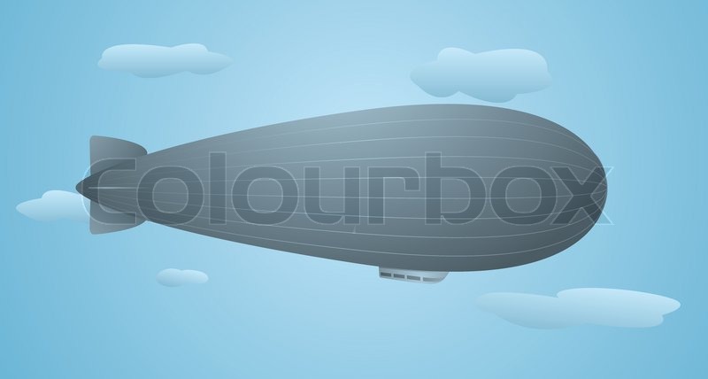 Flying zeppelin | Stock vector | Colourbox