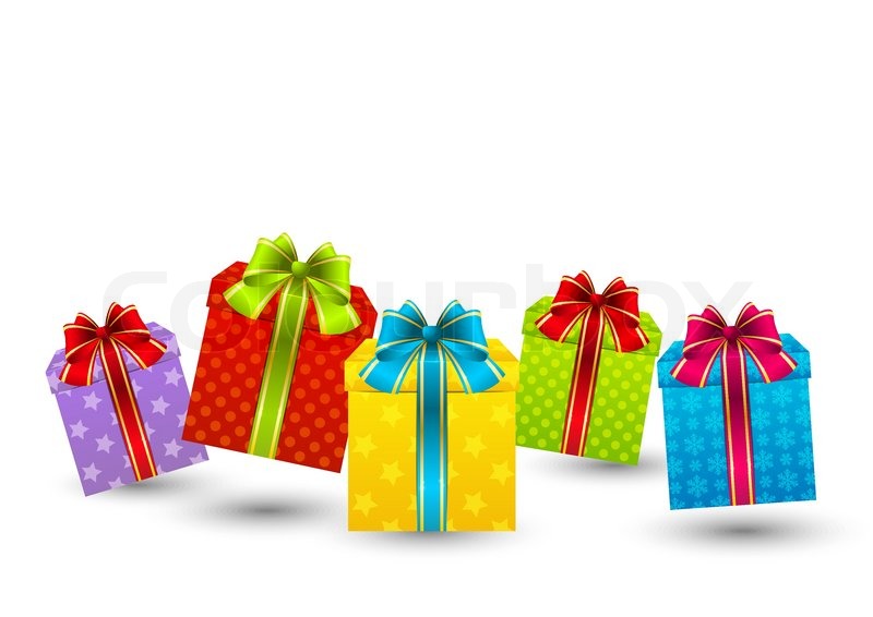 Gift Box Color Ground With Color Gift Boxes On White Stock Vector Colourbox