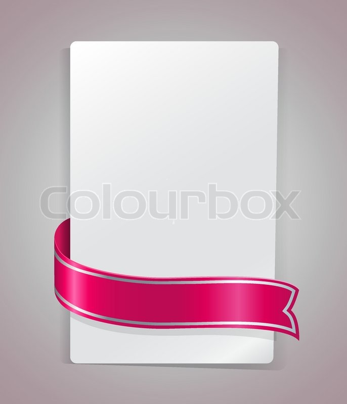 pink ribbon bending around blank paper stock vector pink ribbon template